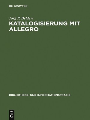 cover image of Katalogisierung mit Allegro